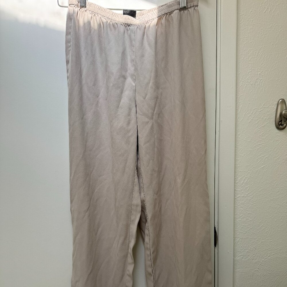 Eileen Fisher Cream Silk Pants